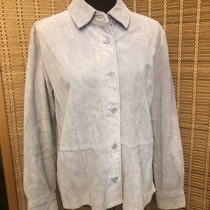 Ladies' light blue suede jacket size M by TravelSmith